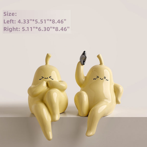 Cute and Funny Star-Picking Pear Ornament Set